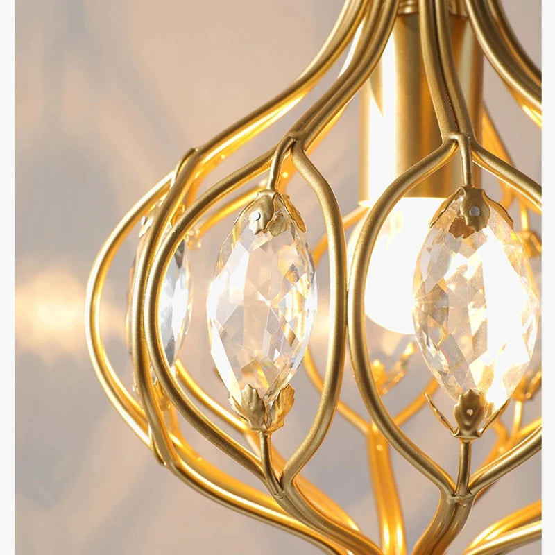 suspension rétro en cristal pour décoration intérieure élégante