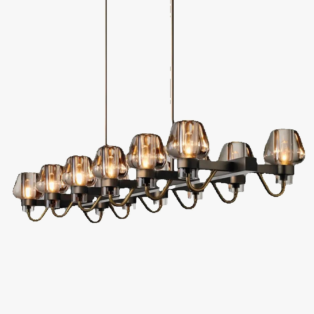 suspension rétro en cuivre et verre pour décoration intérieure