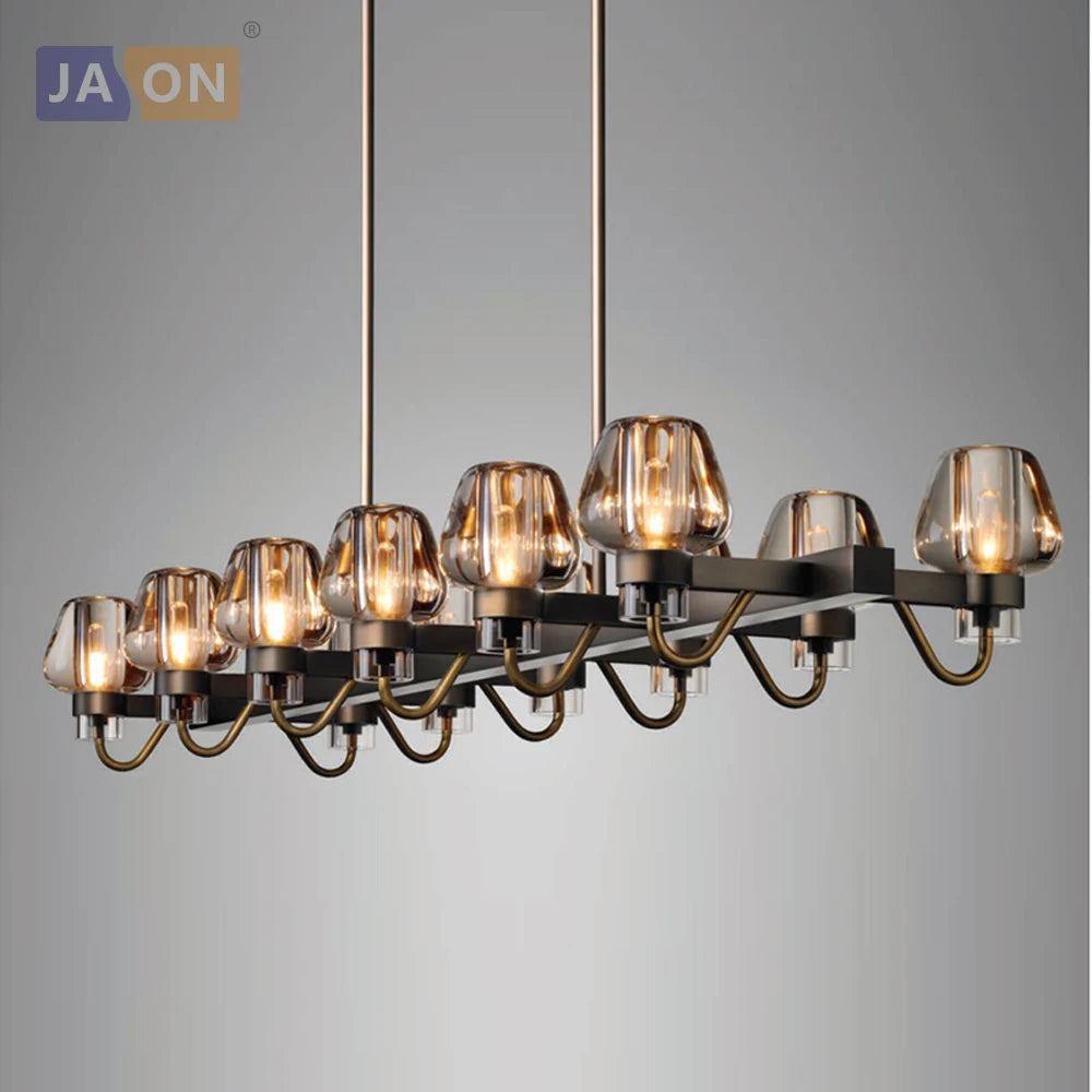 suspension rétro en cuivre et verre pour décoration intérieure