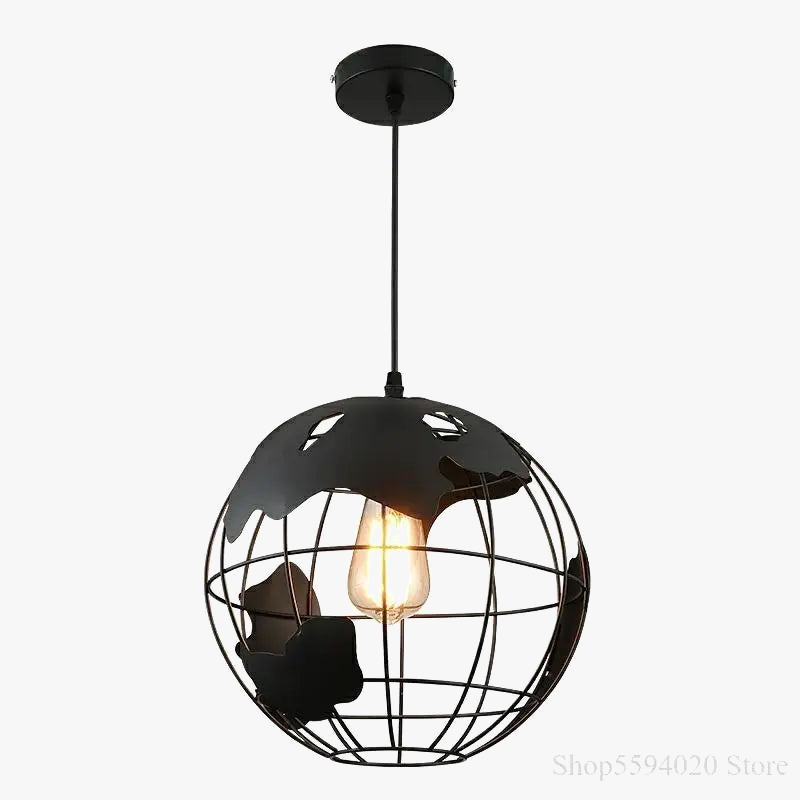suspension rétro en forme de terre avec éclairage led créatif