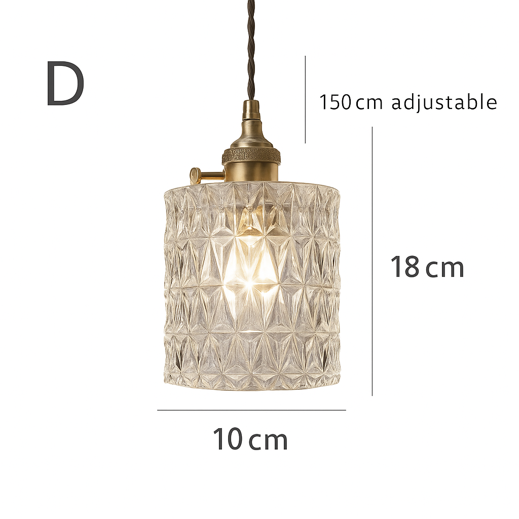 suspension rétro en laiton et verre gravé design élégant pour restaurant