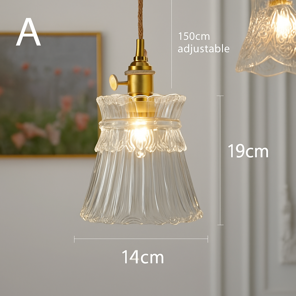 suspension rétro en laiton et verre gravé design élégant pour restaurant