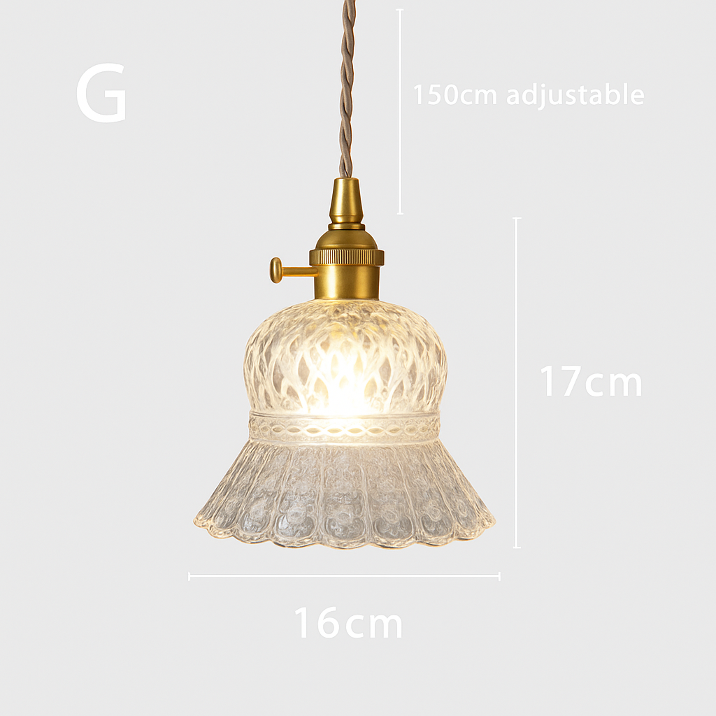 suspension rétro en laiton et verre gravé design élégant pour restaurant