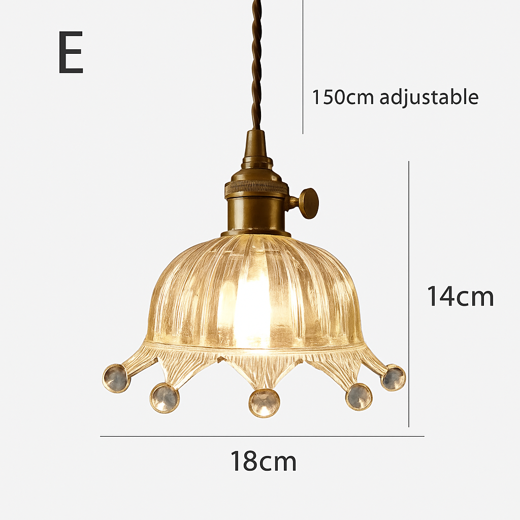 suspension rétro en laiton et verre gravé design élégant pour restaurant