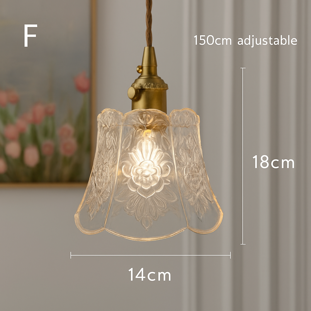 suspension rétro en laiton et verre gravé design élégant pour restaurant