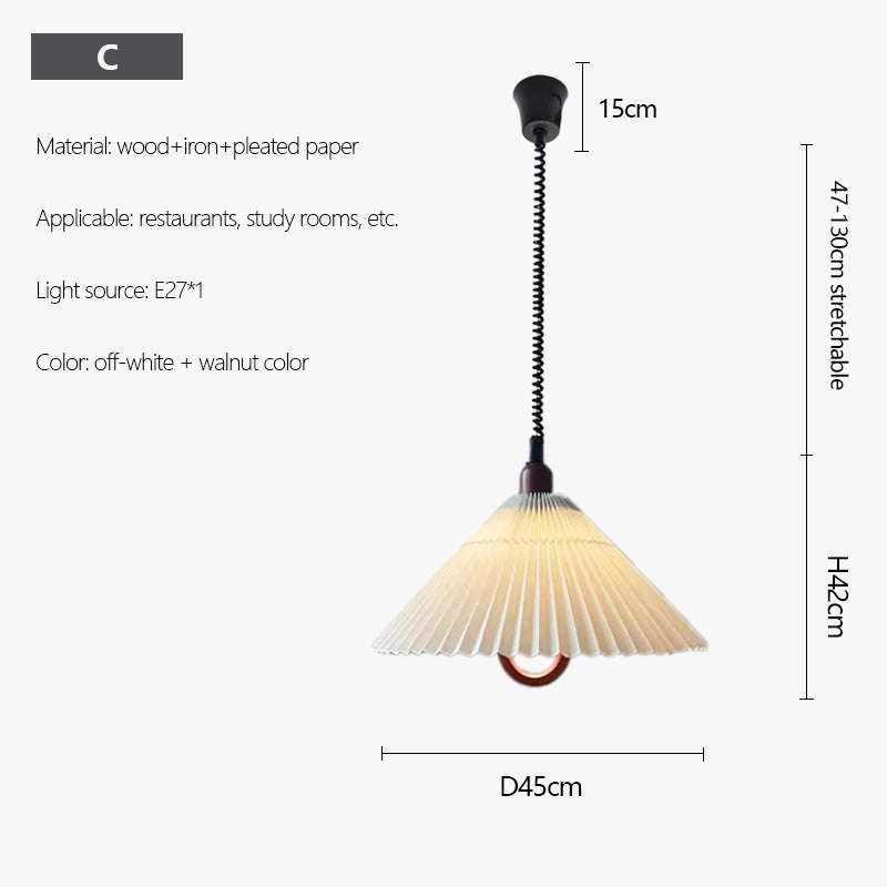 suspension rétro en tissu rétractable avec éclairage à led