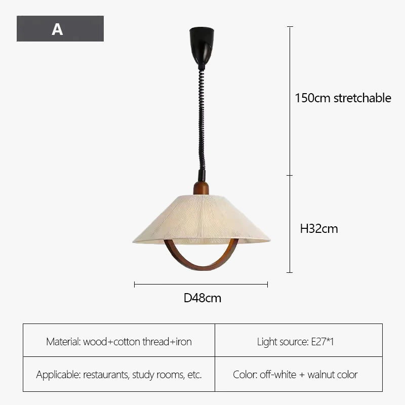 suspension rétro en tissu rétractable avec éclairage à led