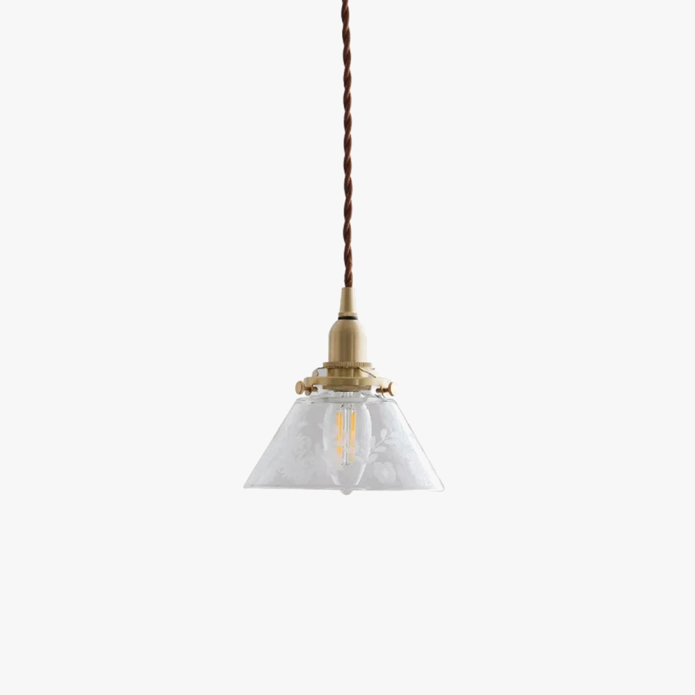 suspension rétro en verre et laiton pour décoration intérieure