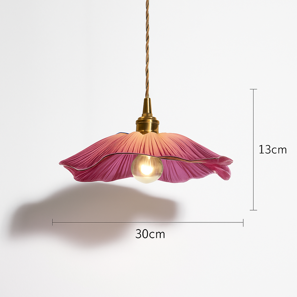 suspension rétro en verre laiton forme de fleur