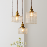 Suspension rétro en verre pour éclairage intérieur élégant