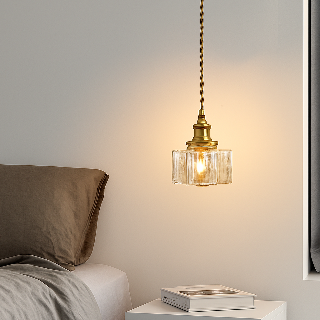 suspension rétro en verre pour éclairage intérieur élégant