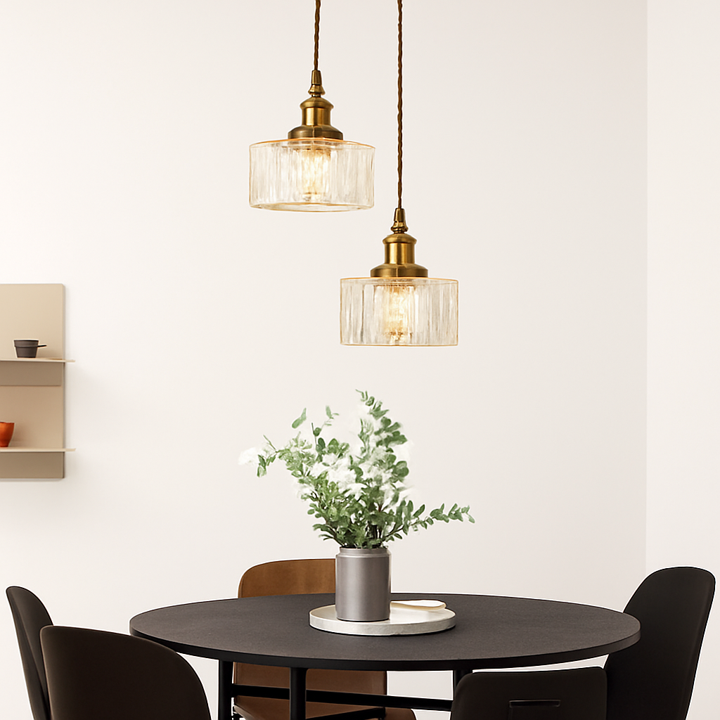 suspension rétro en verre pour éclairage intérieur élégant