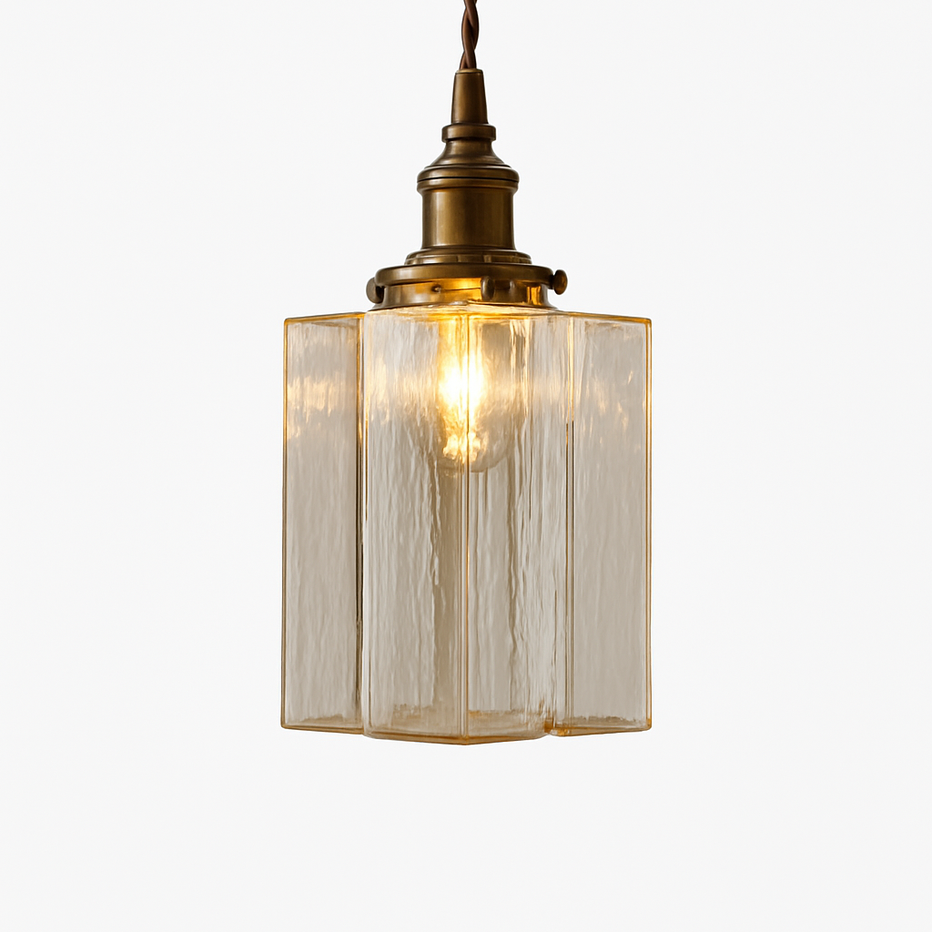suspension rétro en verre pour éclairage intérieur élégant