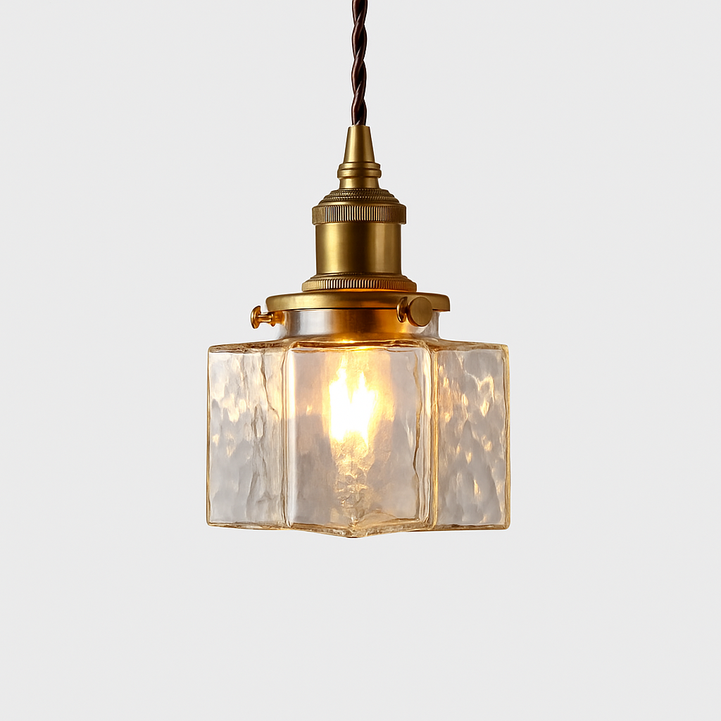 suspension rétro en verre pour éclairage intérieur élégant