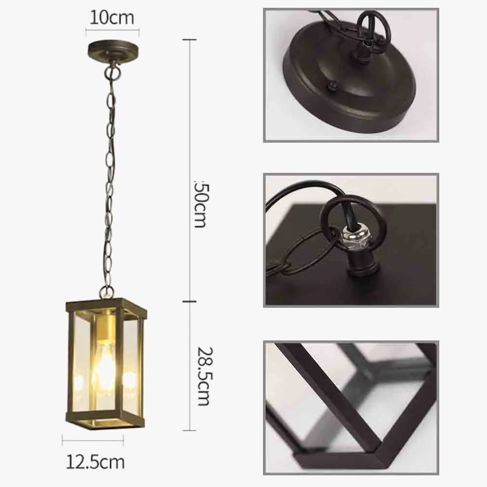 suspension rétro imperméable pour éclairage extérieur décoratif