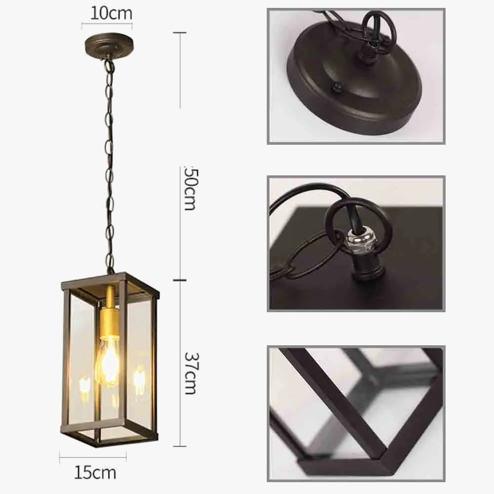 suspension rétro imperméable pour éclairage extérieur décoratif