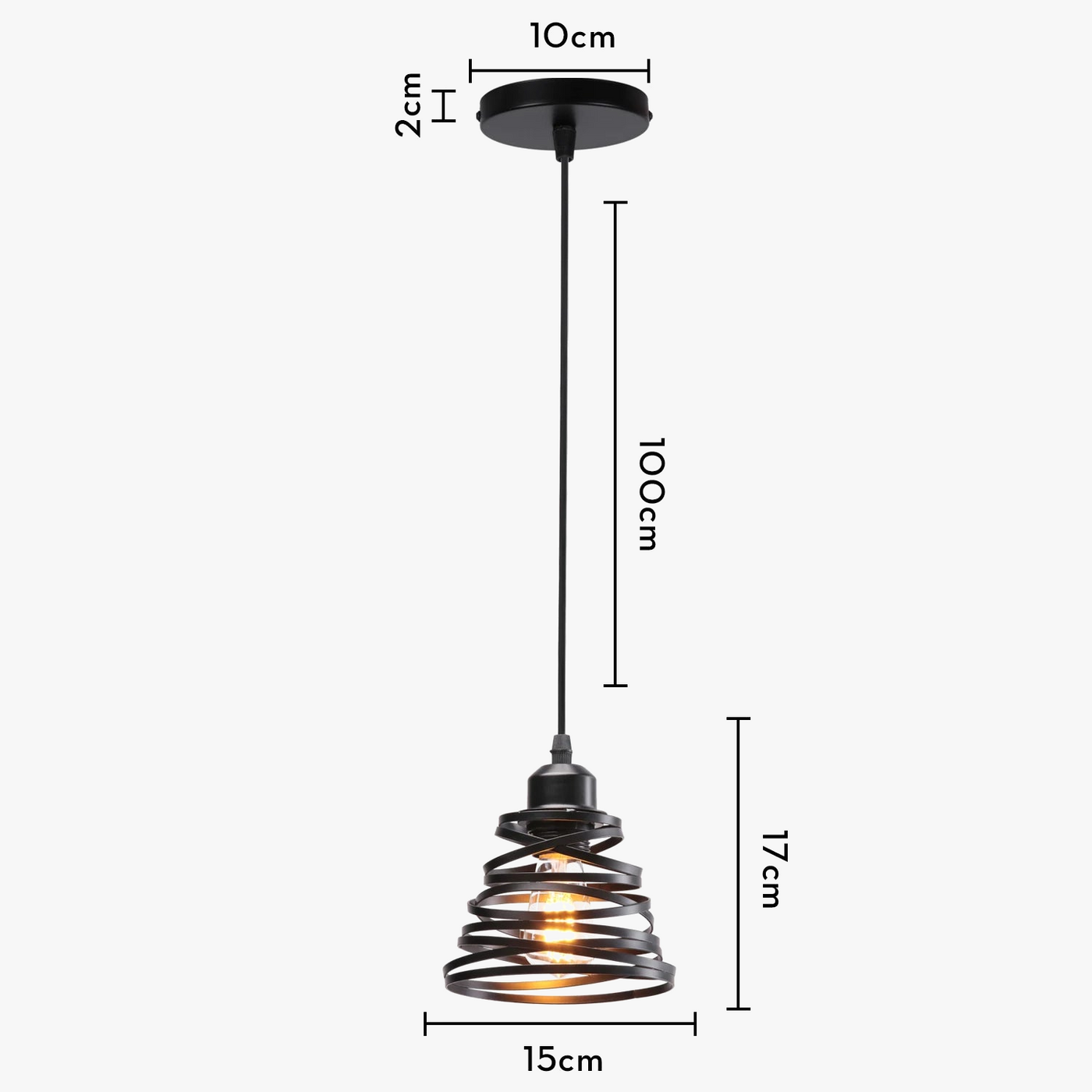 Suspension rétro moderne abat-jour tourbillon éclairage