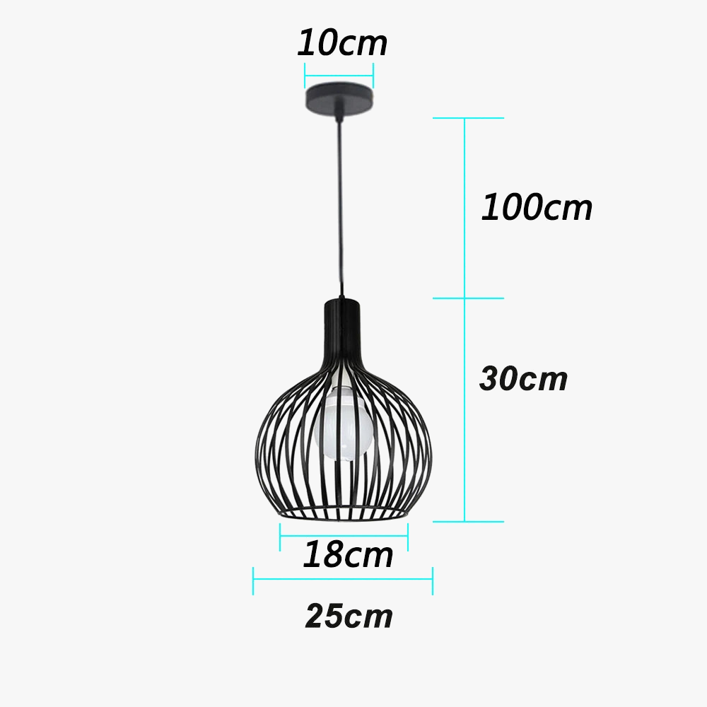 suspension rétro moderne en métal pour intérieur lumineux