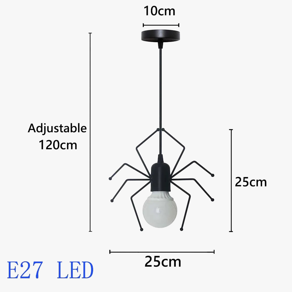 Suspension rétro nordiques petit fer homme araignée lampe suspendue lumière d'escalade LED pour Loft chambre d'enfants café Bar