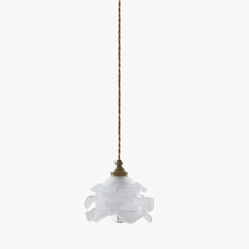 suspension rétro à pétales en laiton et verre pour décoration intérieure