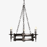 Suspension retro LED avec chaines et abat-jour métal