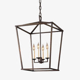 Suspension retro LED en métal avec bougies style retro