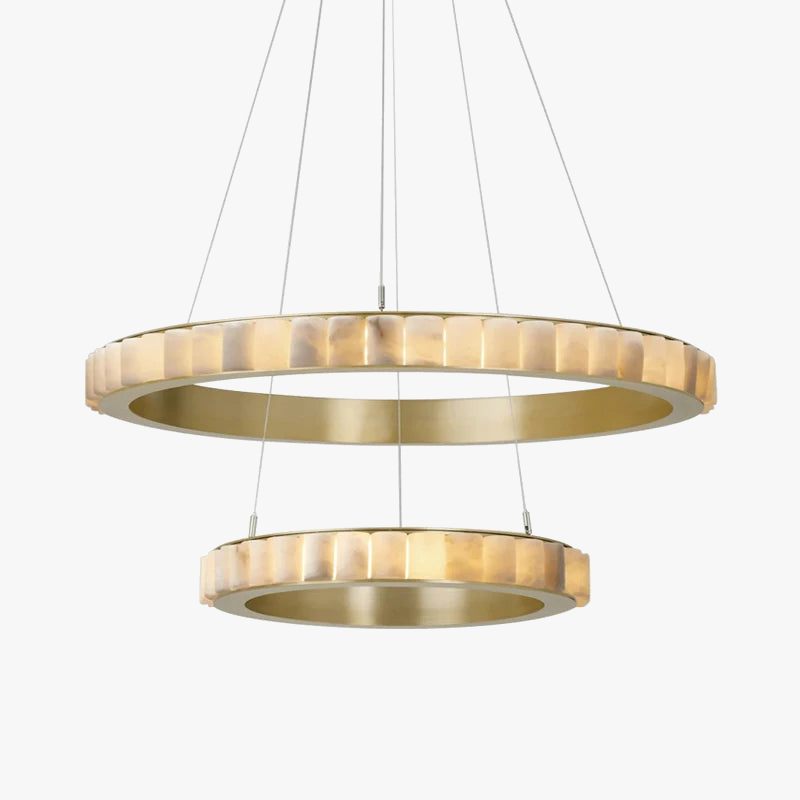 suspension ronde en marbre et acier inoxydable élégant