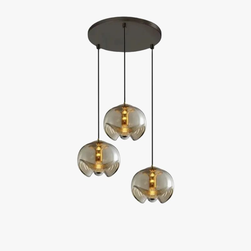 suspension ronde en verre pour restaurant bar et cuisine
