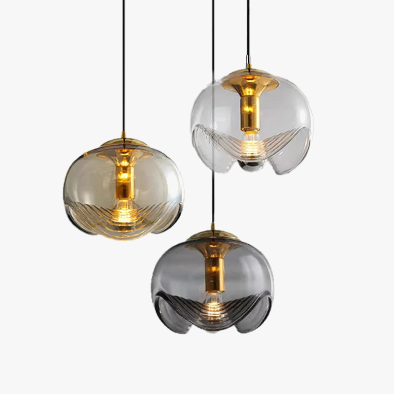 suspension ronde en verre pour restaurant bar et cuisine