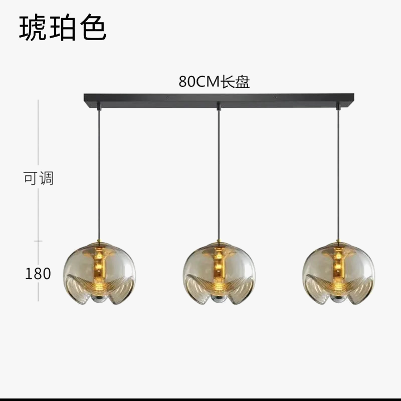 suspension ronde en verre pour restaurant bar et cuisine