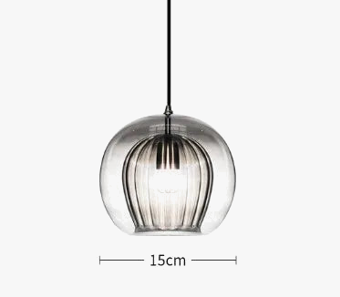 suspension ronde en verre style industriel lumineux et élégant