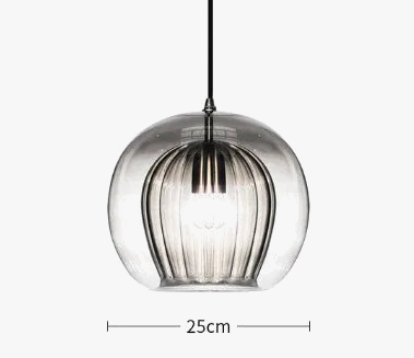 suspension ronde en verre style industriel lumineux et élégant