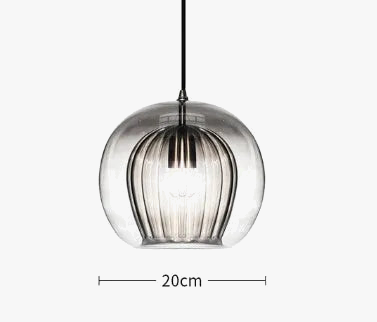 suspension ronde en verre style industriel lumineux et élégant