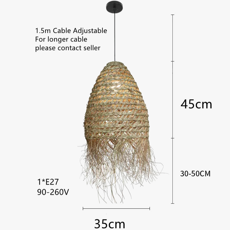 Suspension rotin stylé australien main