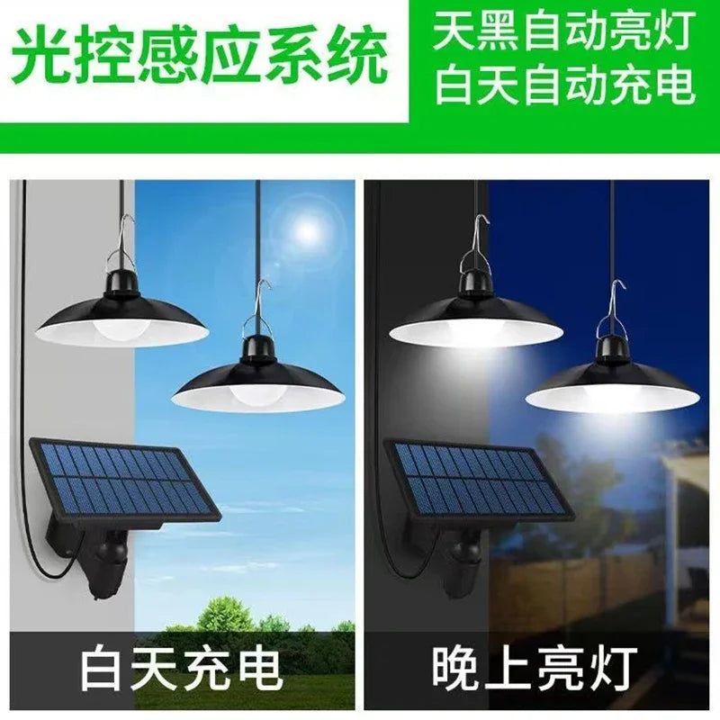 Suspension solaire 1 Drag 1/1 Drag 2 Led lampe à énergie solaire avec télécommande lustre Camping extérieur jardin suspension