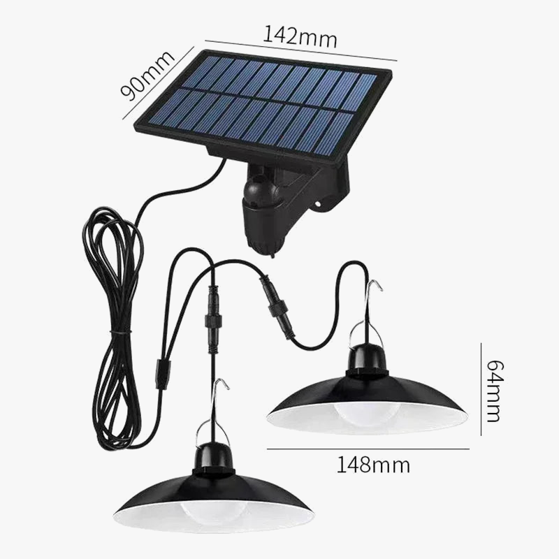 suspension solaire led télécommandée pour jardin et camping extérieur