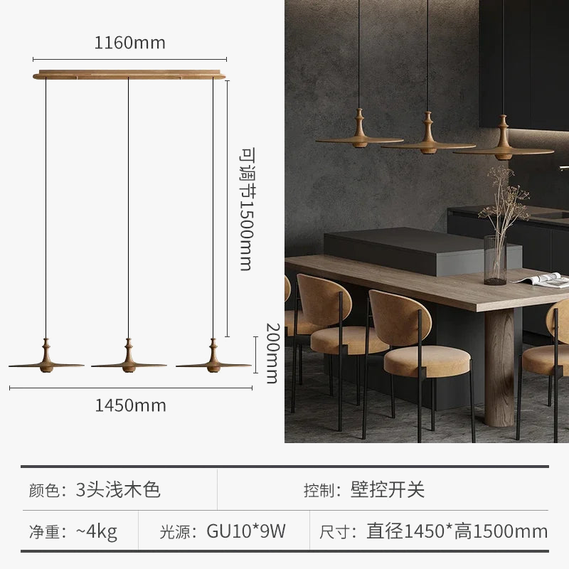 suspension soucoupe volante en bois design minimaliste pour intérieur