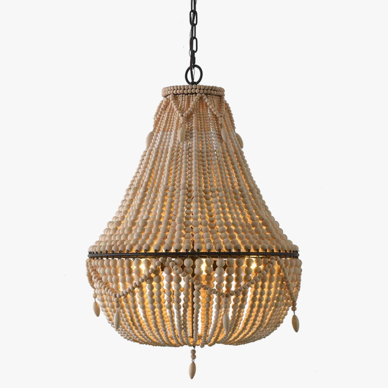 Suspension style bohème fait à la main en bois massif