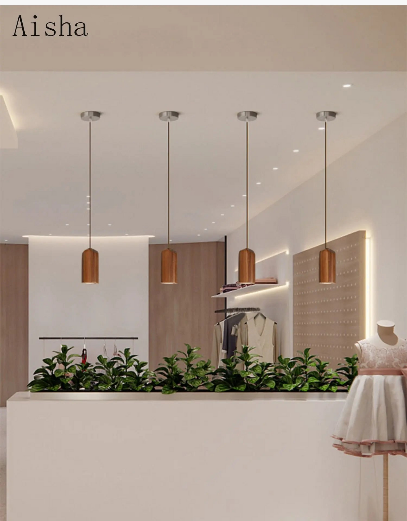 suspension style japonais en bois pour décoration intérieure