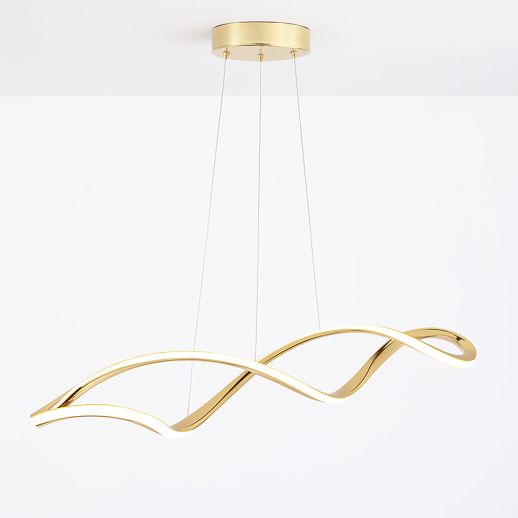 Suspension Suspension LED Lustres LED modernes pour salle à manger salon chambre L92cm Or / Chrome / Noir Télécommande / Contrôle APP