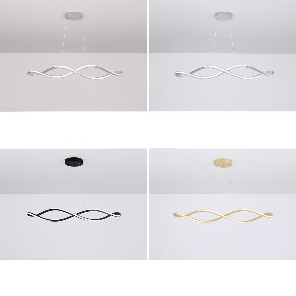 Suspension Suspension LED Lustres LED modernes pour salle à manger salon chambre L92cm Or / Chrome / Noir Télécommande / Contrôle APP