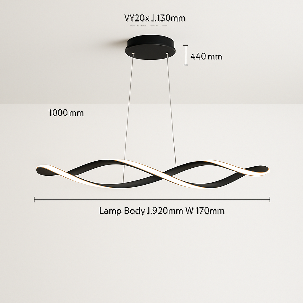 Suspension Suspension LED Lustres LED modernes pour salle à manger salon chambre L92cm Or / Chrome / Noir Télécommande / Contrôle APP