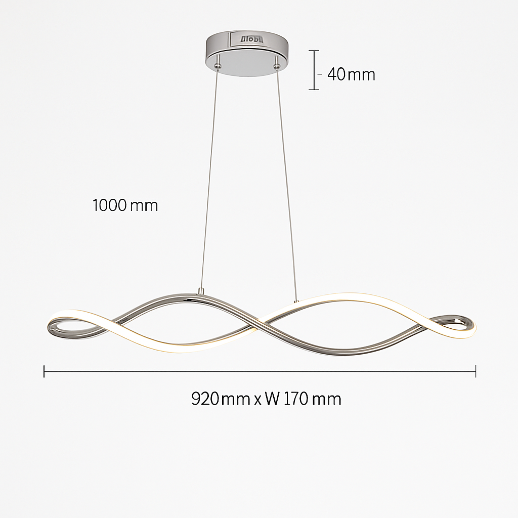 Suspension Suspension LED Lustres LED modernes pour salle à manger salon chambre L92cm Or / Chrome / Noir Télécommande / Contrôle APP