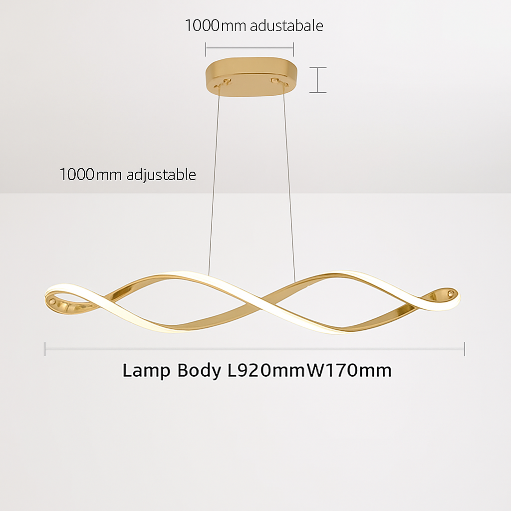 Suspension Suspension LED Lustres LED modernes pour salle à manger salon chambre L92cm Or / Chrome / Noir Télécommande / Contrôle APP