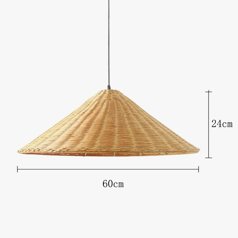 suspension tricotée à la main abat-jour rotin design minimaliste