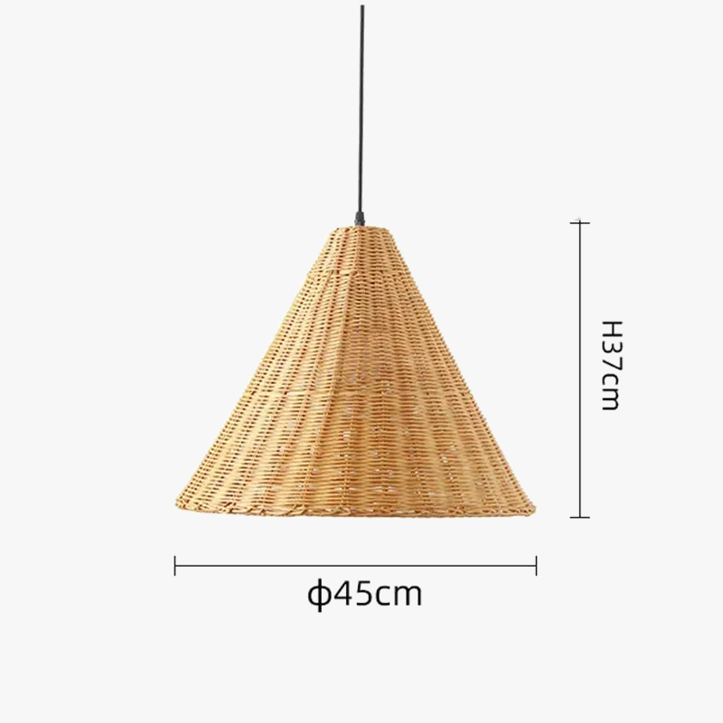 suspension tricotée à la main abat-jour rotin design minimaliste