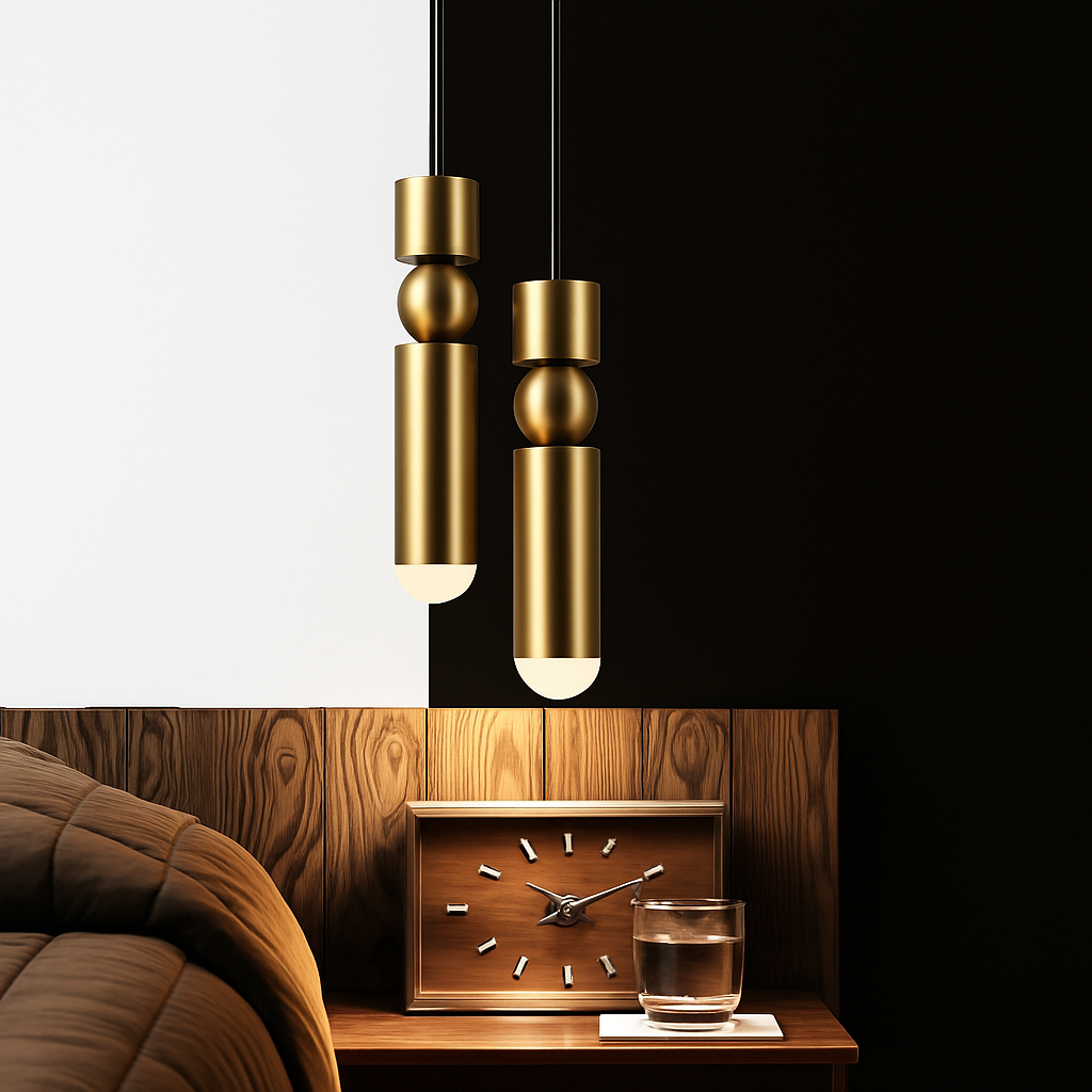 suspension tube doré pour luminaires modernes et élégants