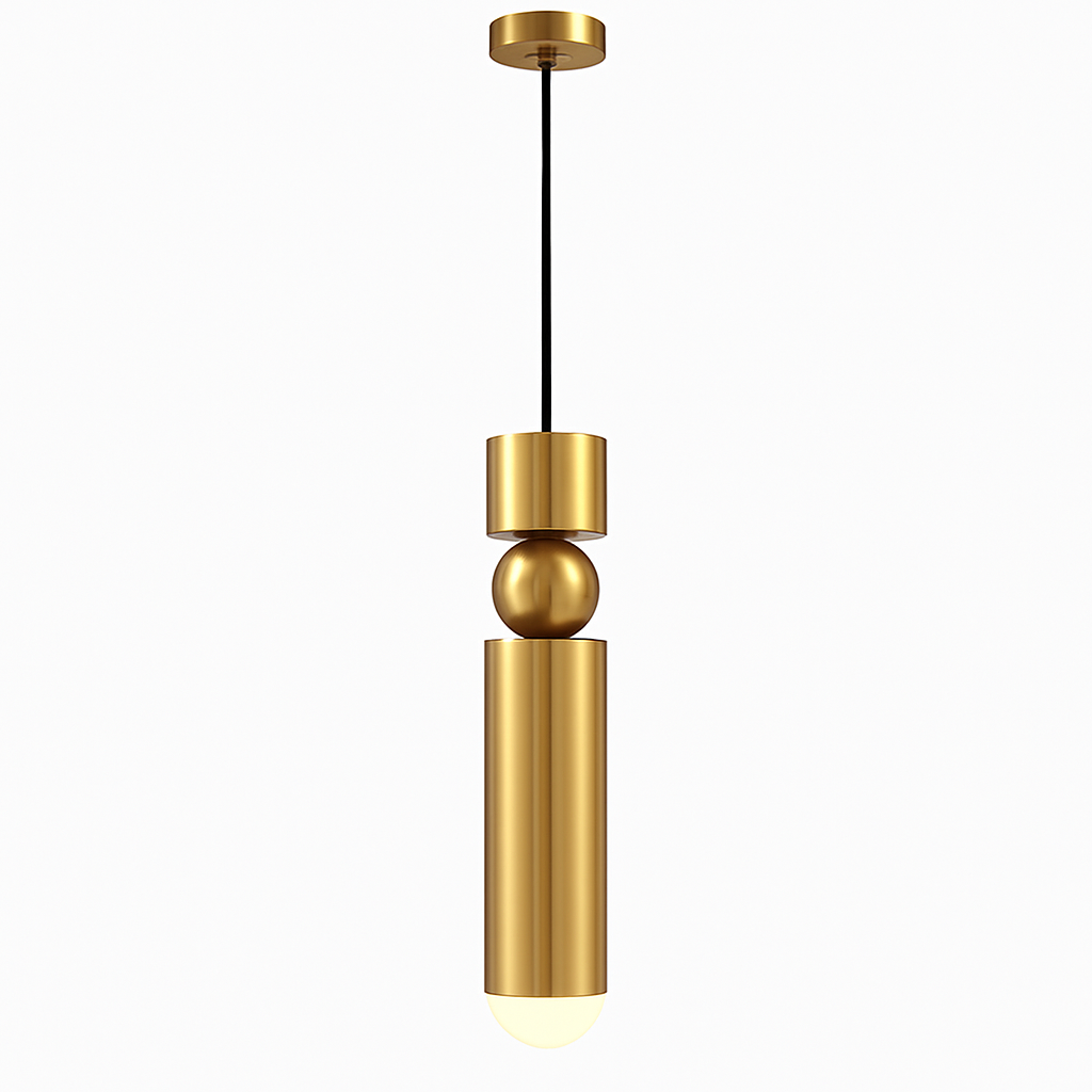 suspension tube doré pour luminaires modernes et élégants