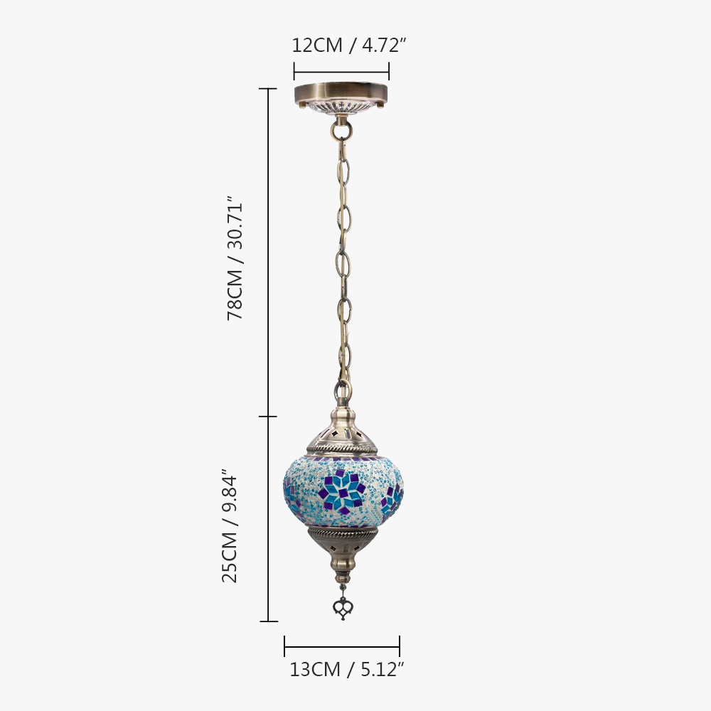 suspension turque en verre mosaïque artisanale décoration méditerranéenne
