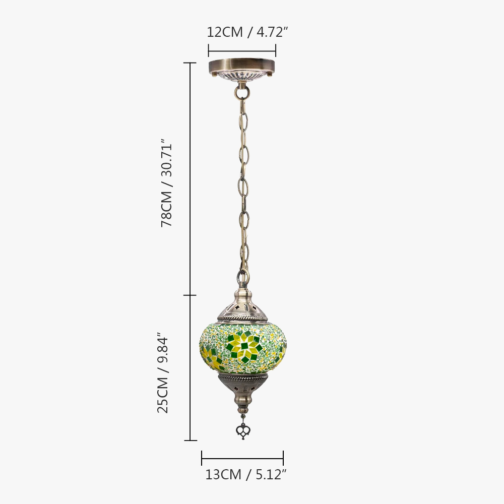suspension turque en verre mosaïque artisanale décoration méditerranéenne